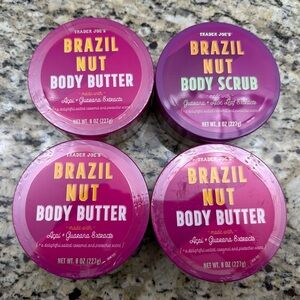 Trader Joe's Brazil Nut Body Butter and Scrub Set - Pink and Purple